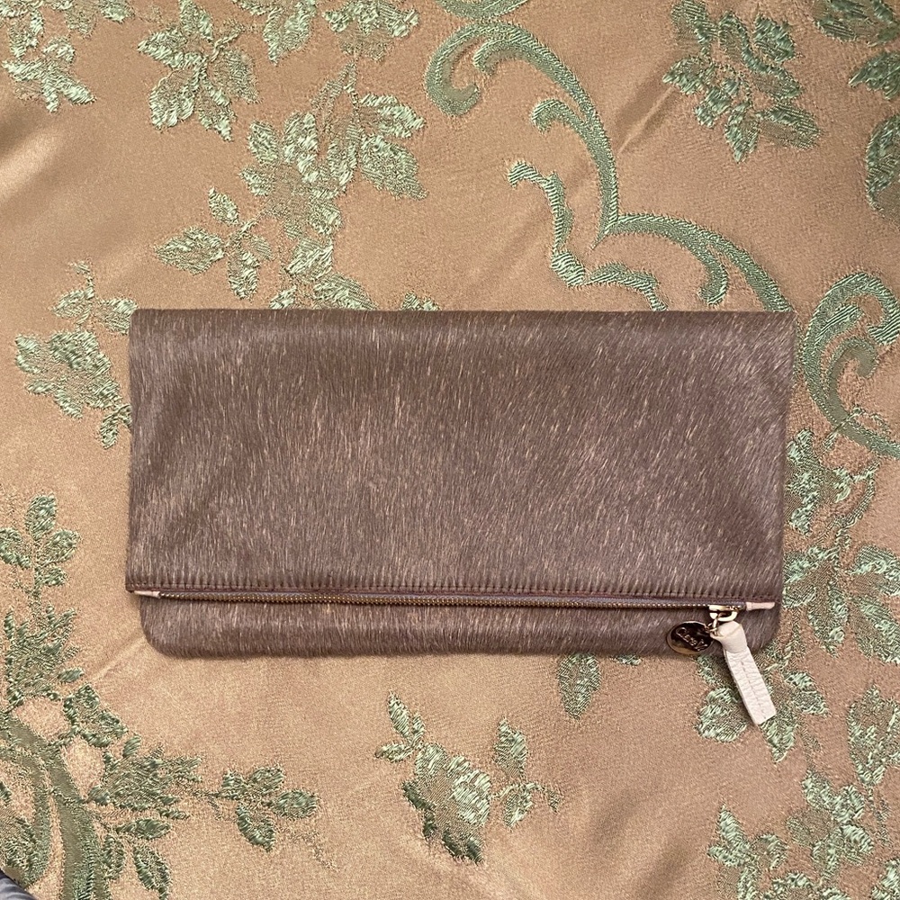 Clare V Premium Calf Hair Fold-over Clutch